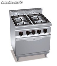 Cocina Blanca Gas BUTANO Edesa Roman-64But 60x60 4 fuegos + horno + grill +  tapa