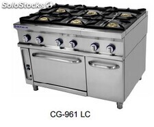 Cocina a gas 4 fuegos + Horno industrial 800x750
