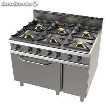 Cocina a gas de 6 fuegos + horno ALFA Ref. 276.