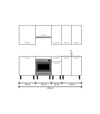 Cocina completa con encimera y con zocalo 240 cm(ancho) color roble-blanco - Foto 5