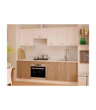 Cocina completa sin encimera y sin zocalo 240 cm(ancho) color roble-blanco