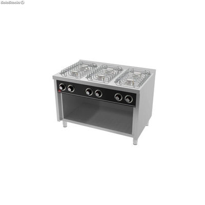 Cocina con soporte 6 fuegos a gas - HR BASIC Serie 750