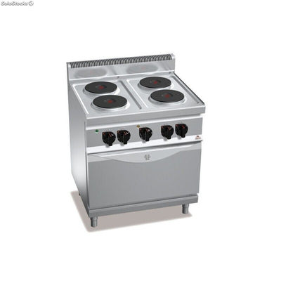Cocina eléctrica 4 fuegos con horno GN 2/1 - Berto&#39;s Macros 700