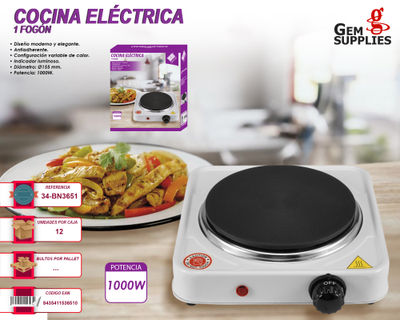 Cocina Electrica 1 Fuego 1000w hornillo electrico camping placa portatil  cocinar