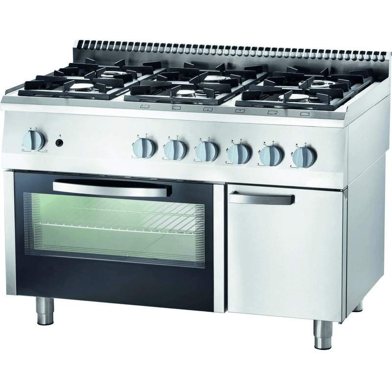 COCINA PROFESIONAL A GAS 6 FOGONES 3x3.5 + 3x6 kW ITALIA START LINE ELFU711A