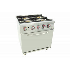 Cocina profesional de gas 4 fuegos con horno gas gn2/1 arilex 80cg70h