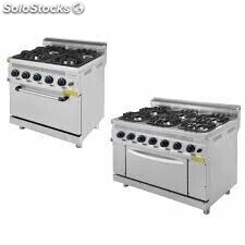 Cocinas a gas de 4 y 6 fuegos + horno Modelo 9301 y 9302 Ref 296