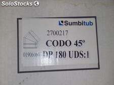 Codo 45º chimenea doble inox-inox Sumbitub D-180