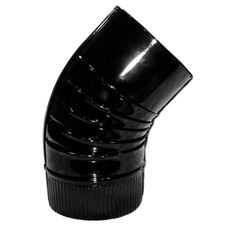 Codo Estufa Color Negro Vitrificado de 100 mm. 45Â°