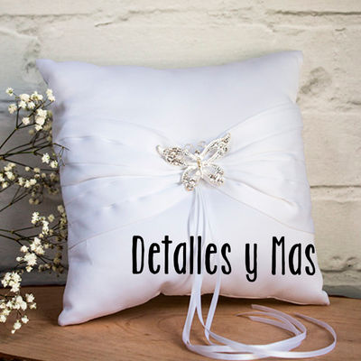 Cojin de anillos Mariposa en blanco Complementos para boda