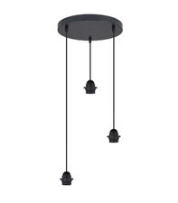 Colgante 3 luces modelo Larrue acabado negro 30 cm (alto)9 cm(ancho)9 cm(fondo)