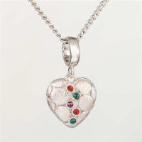 colgante corazón con piedras colores de plata para pulsera - Foto 2