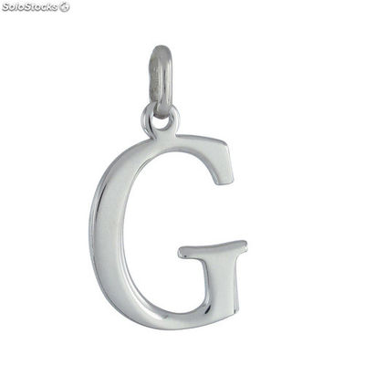 Colgante en plata de ley rodiada forma Letra G