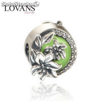 colgante pelota de plata para pulsera esmalte verde con zircones cristales .