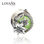 colgante pelota de plata para pulsera esmalte verde con zircones cristales . - 1