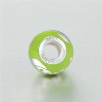 colgante plata para collar o pulsera con esmalte verde clara - Foto 2
