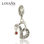 colgante plata para collar o pulsera,diseño de anillo+corazón+piedras cristales - 1