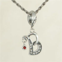 colgante plata para collar o pulsera,diseño de anillo+corazón+piedras cristales - Foto 2