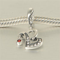colgante plata para collar o pulsera,diseño de anillo+corazón+piedras cristales - Foto 3