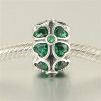 colgante plata para collar o pulsera diseño de corazón+piedras verdes - Foto 3