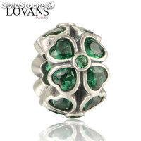 colgante plata para collar o pulsera diseño de corazón+piedras verdes