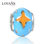 colgante plata para collar o pulsera, diseño de esmalte azul con estrella - 1
