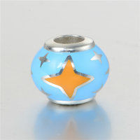 colgante plata para collar o pulsera, diseño de esmalte azul con estrella - Foto 3