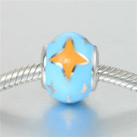 colgante plata para collar o pulsera, diseño de esmalte azul con estrella - Foto 5