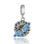 colgante plata para collar o pulsera, diseño de flor con mariposa azul - 1