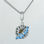 colgante plata para collar o pulsera, diseño de flor con mariposa azul - Foto 2