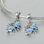 colgante plata para collar o pulsera, diseño de flor con mariposa azul - Foto 5