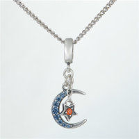 colgante plata para collar o pulsera diseño de luna con espinelas azules - Foto 2