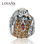 colgante plata para collar o pulsera, diseño de panda con piedras naranjas - 1
