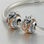colgante plata para collar o pulsera, diseño de panda con piedras naranjas - Foto 5