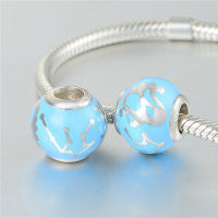 colgante plata para collar o pulsera , diseño de pola con esmalte azul. - Foto 4
