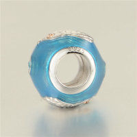 colgante plata para collar o pulsera diseño de pola con esmalte azul +dibujo pez - Foto 3