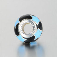 colgante plata para collar o pulsera diseño de pola con esmaltes negro y azul - Foto 2