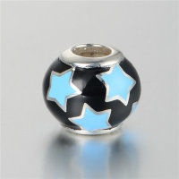 colgante plata para collar o pulsera diseño de pola con esmaltes negro y azul - Foto 3