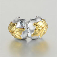 colgante plata para collar o pulsera, diseño de pola con una hoja dorada - Foto 3