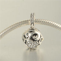 colgante plata para collar o pulsera,diseño de pola +corazón+piedras critales - Foto 4