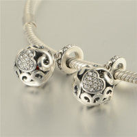 colgante plata para collar o pulsera,diseño de pola +corazón+piedras critales - Foto 5