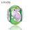 colgante plata para collar o pulsera diseño de pola verde con dibujo conejo. - 1