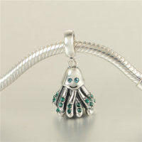 colgante plata para collar o pulsera,diseño de pulpo con piedras verdes - Foto 4