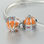 colgante plata para collar o pulsera,diseño de Yurt con esmalte naranja - Foto 4