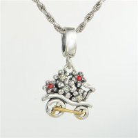colgante plata para collar /pulsera,diseño de flores+motocicleta+piedras - Foto 3