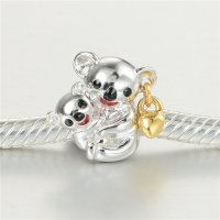 colgante plata para collar /pulsera,diseño de koalas , color chapado y dorado - Foto 3