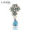 colgante plata para collar /pulsera,diseño de tres flores con circón azul - 1