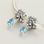 colgante plata para collar /pulsera,diseño de tres flores con circón azul - Foto 5