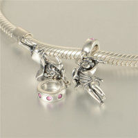colgante plata para collor/pulsera ,diseño de anillo+ angel con piedras - Foto 3