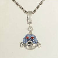 colgante plata para collor/pulsera ,diseño de anillo+delfín+piedras azules - Foto 3